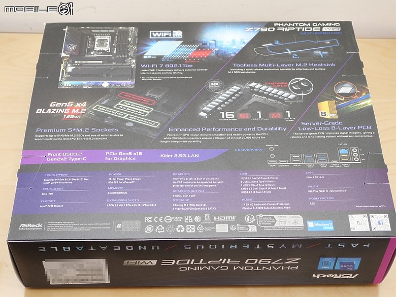 點我看大圖 性價取向擴充性強 Phantom Gaming Z790 Riptide WiFi 開箱