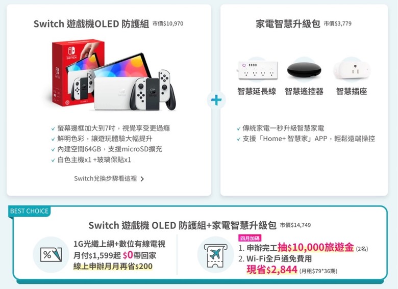 中嘉電視&Switch方案 四月加碼1萬旅遊金