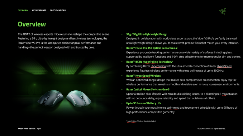 點我看大圖 Razer Viper V3 Pro 電競滑鼠開箱試用 以 54 克超輕身形搭配高速移動設計讓遊戲反應更快速