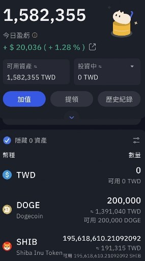 買了43萬顆狗狗幣，看能漲到多少？