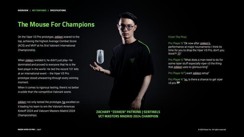 點我看大圖 Razer Viper V3 Pro 電競滑鼠開箱試用 以 54 克超輕身形搭配高速移動設計讓遊戲反應更快速
