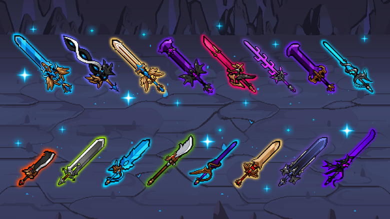 《Hero Sword - Idle RPG》 英雄之劍 像素風格放置型 RPG 墜入異次元重生為劍 | 轉生就是劍 召喚英雄、各式魔劍 組成小隊 施放酷炫魔法技能 擊敗魔物 拯救世界