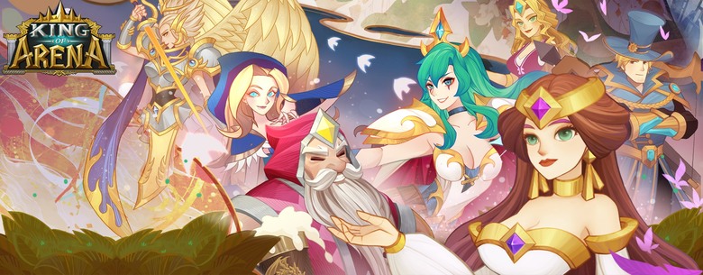 《King of Arena》 競技場之王 超過 100 位神話英雄 奇幻策略放置卡牌 RPG | 劍與遠征畫風 收集養成英雄 策略自定義小隊 完成酒館任務 解決迷宮謎題 與全球玩家結盟