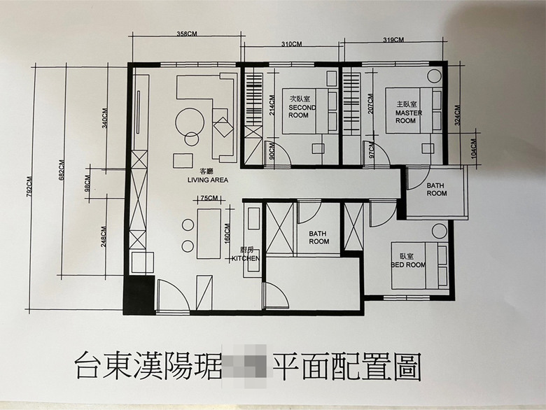 點我看大圖 【開箱】26坪3房2廳/62萬系統裝潢/巧妙修飾大樑/3D圖還原度高