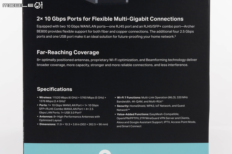 TP-Link Archer BE800 WiFi 7 路由器開箱實測 以 MLO 頻段聚合技術搭 6 GHz 頻段提供穩定高速傳輸