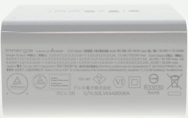 台達電Innergie C10 Duo摺疊版100W雙孔USB-C充電器開箱