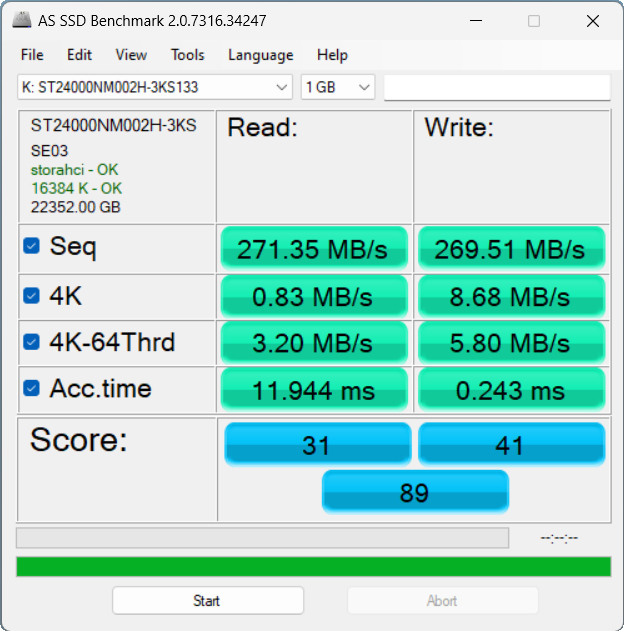 【開箱簡測】Seagate Exos X24 24TB ST24000NM002H 硬碟效能簡測 (圖多)