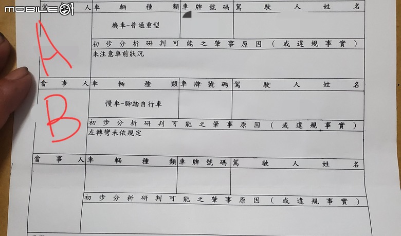 未注意車前狀況