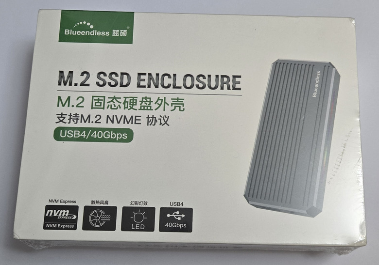 【開箱簡測】Blueendless 藍碩 M280U4 PLUS USB4 (ASM2464PD) M.2/NVMe SSD 外接盒效能簡測 (圖多)