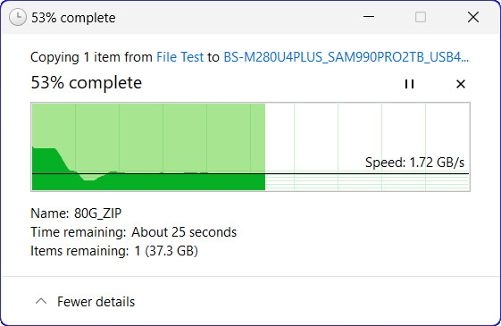 【開箱簡測】Blueendless 藍碩 M280U4 PLUS USB4 (ASM2464PD) M.2/NVMe SSD 外接盒效能簡測 (圖多)