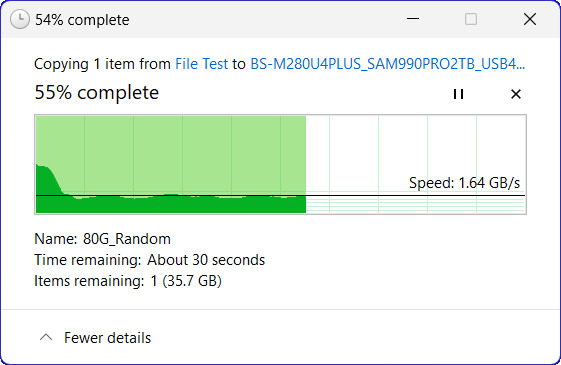 【開箱簡測】Blueendless 藍碩 M280U4 PLUS USB4 (ASM2464PD) M.2/NVMe SSD 外接盒效能簡測 (圖多)