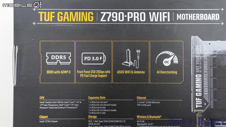 點我看大圖 【開箱】軍規認證主流規格主機板 | TUF GAMING Z790-PRO WIFI