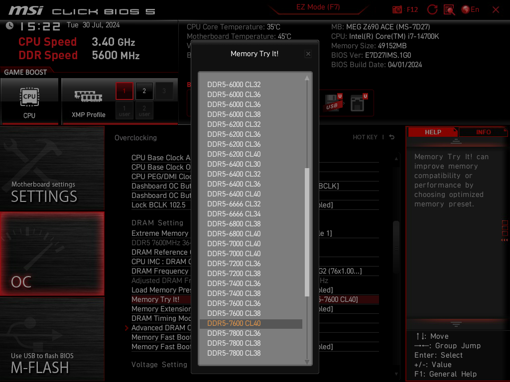 點我看大圖 十銓 T-FORCE XTREEM Narvik Black 無光的質感記憶體 DDR5-7600MHz 48G (2x24G) 新舊相容性測試