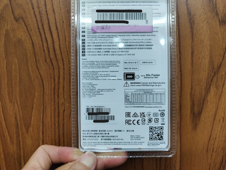 點我看大圖 Apacer 宇瞻 AS350X SATA3 2.5吋 1TB SSD 固態硬碟 測試心得分享!