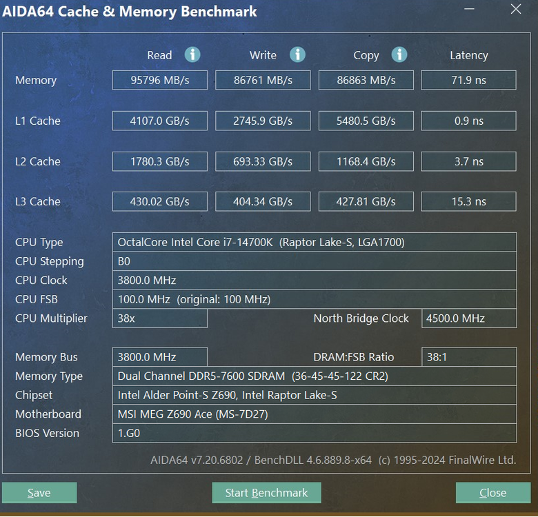 十銓 T-FORCE XTREEM Narvik Black 無光的質感記憶體 DDR5-7600MHz 48G (2x24G) 新舊相容性測試
