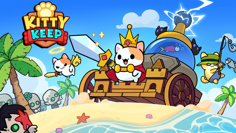 《貓meme塔防》 KITTY KEEP 7月24日 通知上架 召喚養成超多可愛的卡通貓咪 制定戰略塔防 擊退入侵者 | 升級獨特的貓咪英雄 用爪子技能、召喚小兵、香蕉、隕石 阻止敵人的一波波攻勢