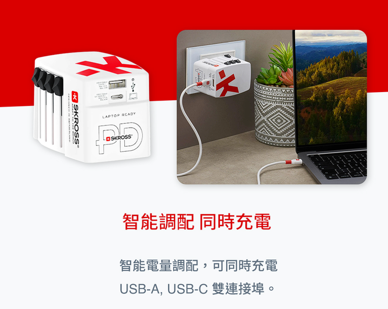 開箱|【瑞士 Skross】65W Type-C / USB PD 旅行萬國插頭氮化鎵充電器(1A1C) - 跨國使用無限制,帶來極速穩定的隨行充電體驗!