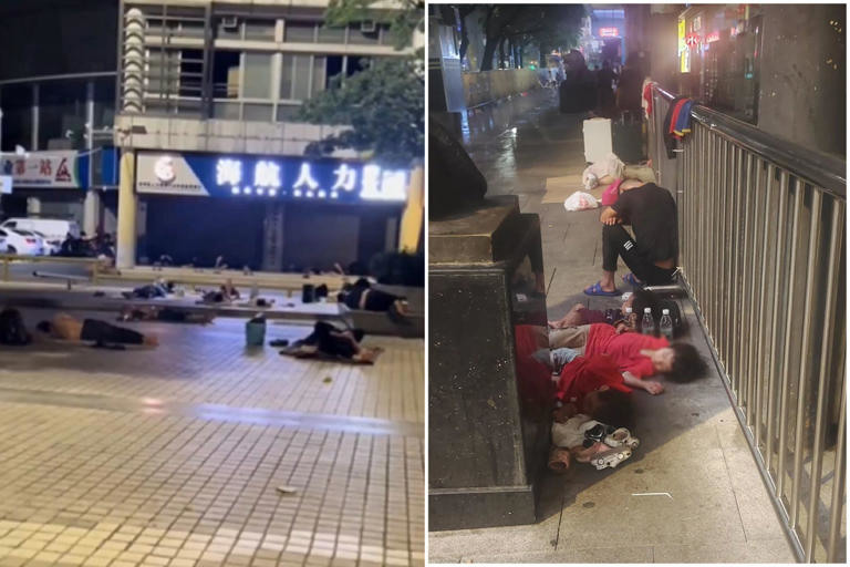 【中國經濟慘況實錄！】深圳車站前睡滿露宿「人礦」 震撼畫面曝光
