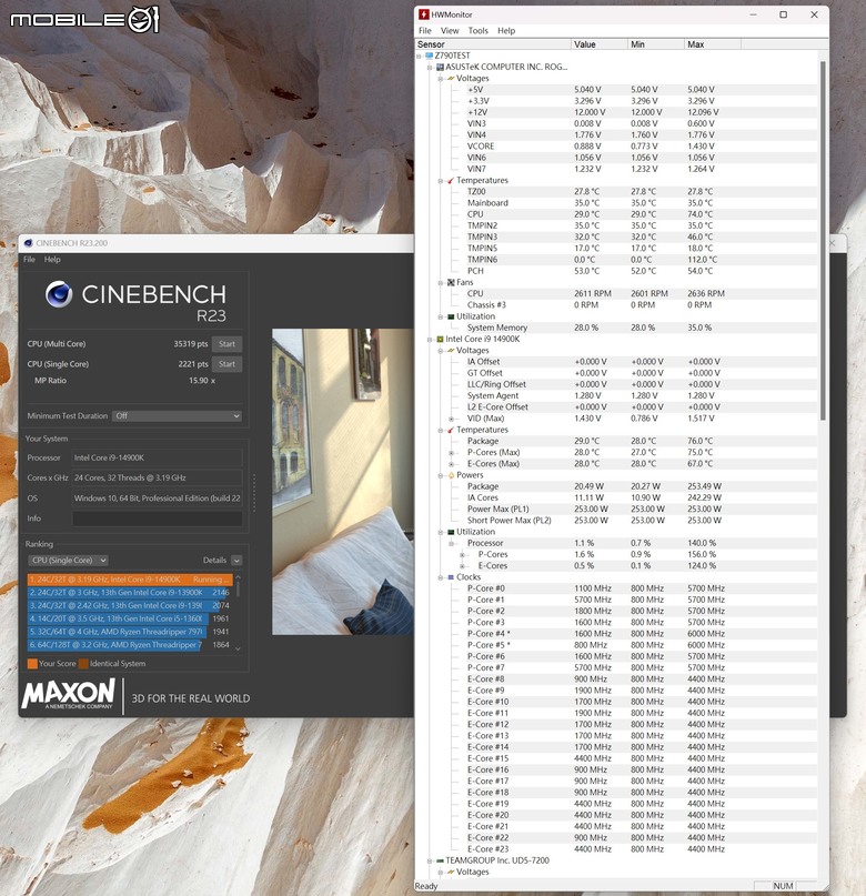 Intel 新修正 0x129 微碼 BIOS feat i9-14900K 處理器快速測試 與舊版 BIOS 相比差了多少？