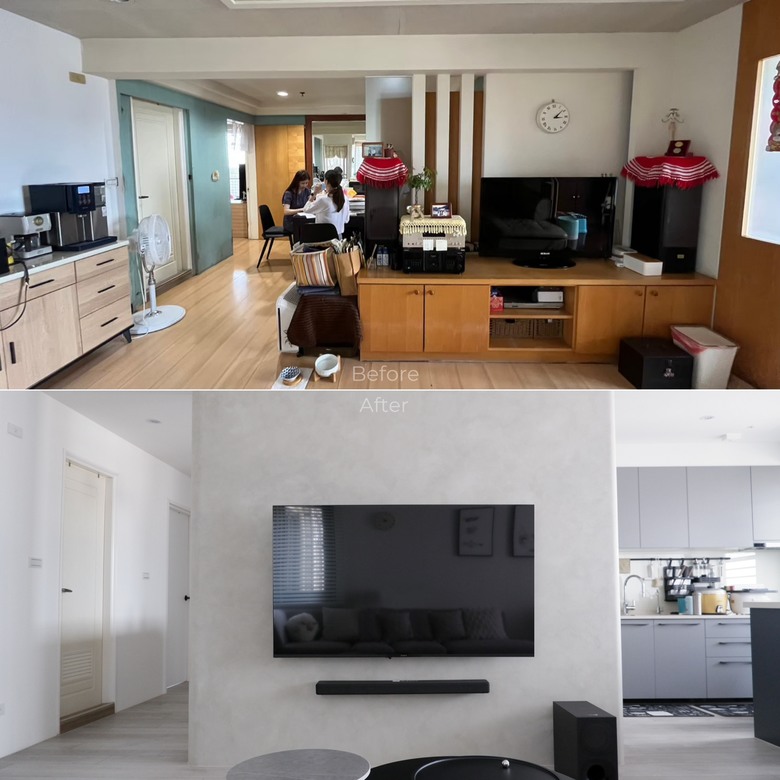 【開箱】30坪台中老屋翻新,司曼特電視牆