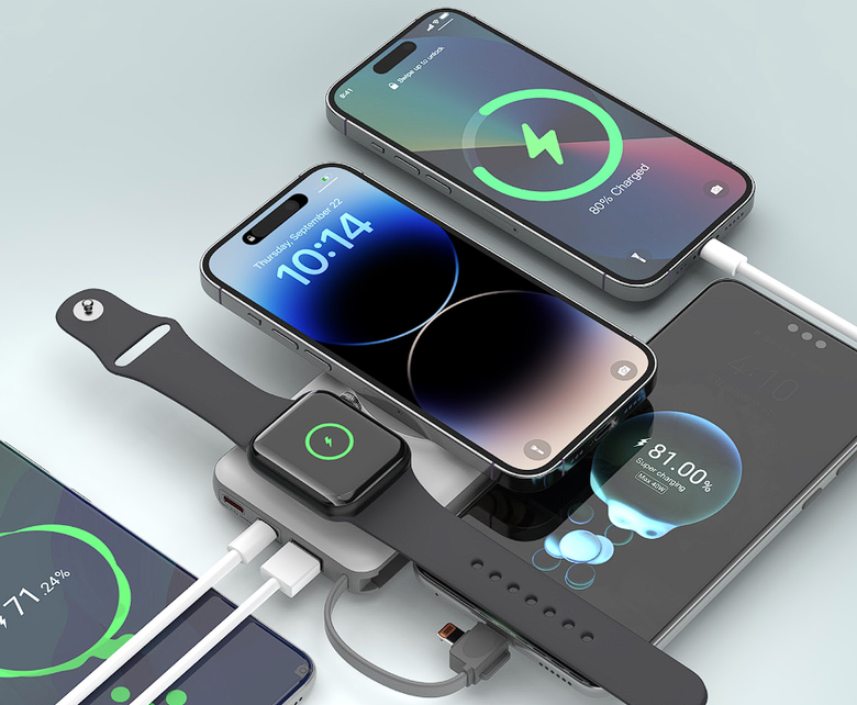 開箱|【Choetech】B695 多功能自帶線 MagSafe 磁吸行動電源 - 10,000mAh 自帶雙頭充電線,為蘋果用戶打造,可同時為手機、手錶、耳機等 5 台裝置充電!
