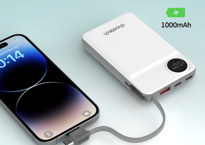 開箱|【Choetech】B695 多功能自帶線 MagSafe 磁吸行動電源 - 10,000mAh 自帶雙頭充電線,為蘋果用戶打造,可同時為手機、手錶、耳機等 5 台裝置充電!