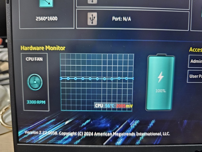 ASUS TUF A14 bios中顯示cpu電壓非常高