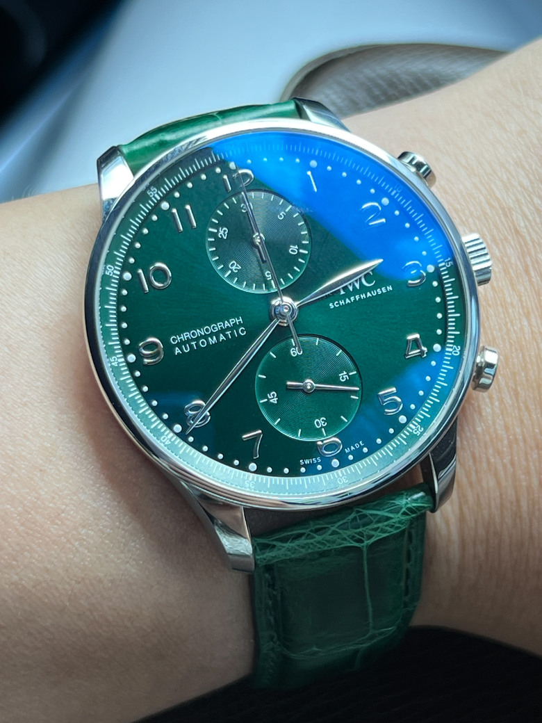 點我看大圖 IWC Portugieser Chronograph Green Dial