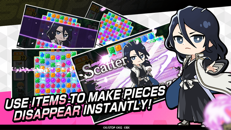《BLEACH Soul Puzzle》 9月24日 全球上市 電視動畫 少年Jump漫畫《BLEACH 死神》推出首款三消益智遊戲 | 經典場景 熟悉的角色 化身為可愛的迷你尺寸陸續登場