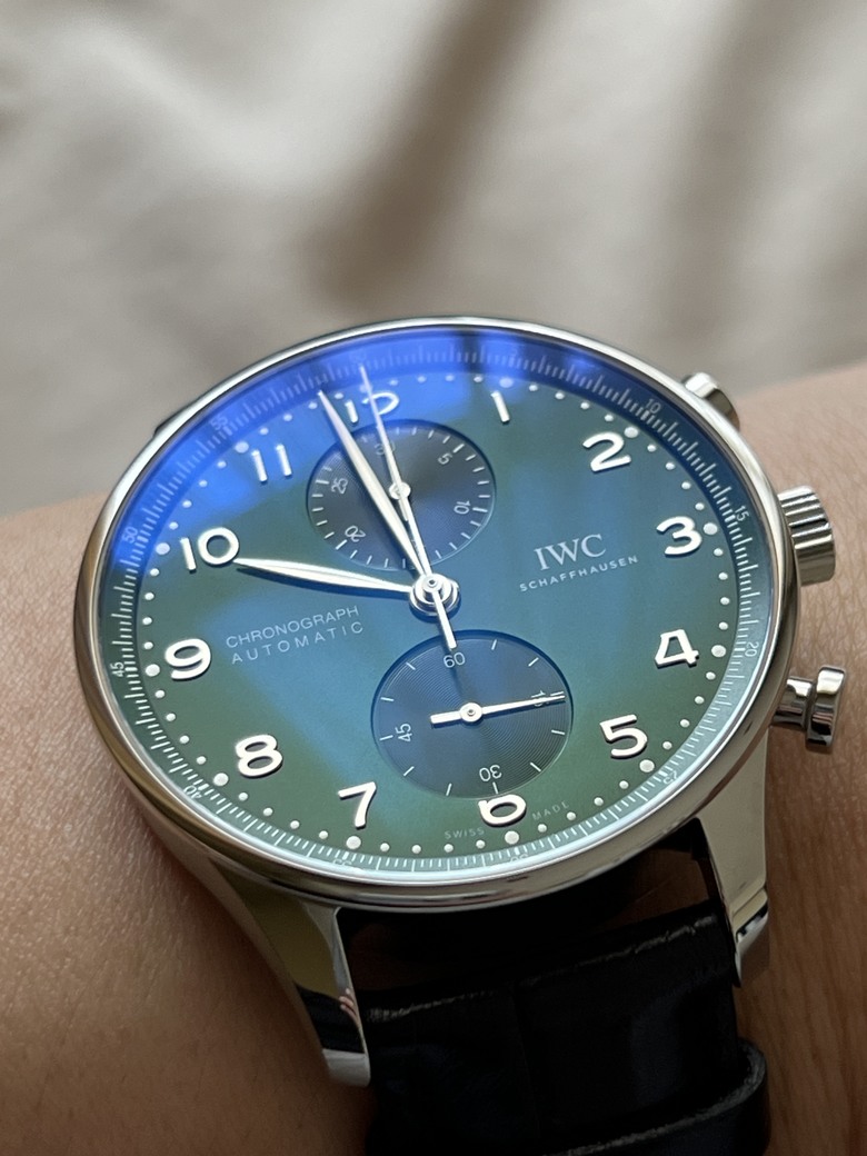 點我看大圖 IWC Portugieser Chronograph Green Dial