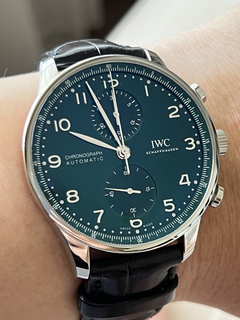 點我看大圖 IWC Portugieser Chronograph Green Dial