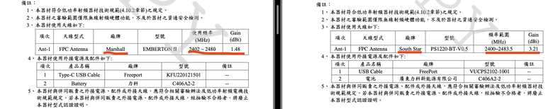 Marshall Emberton II “公司貨” NCC認證編號差異