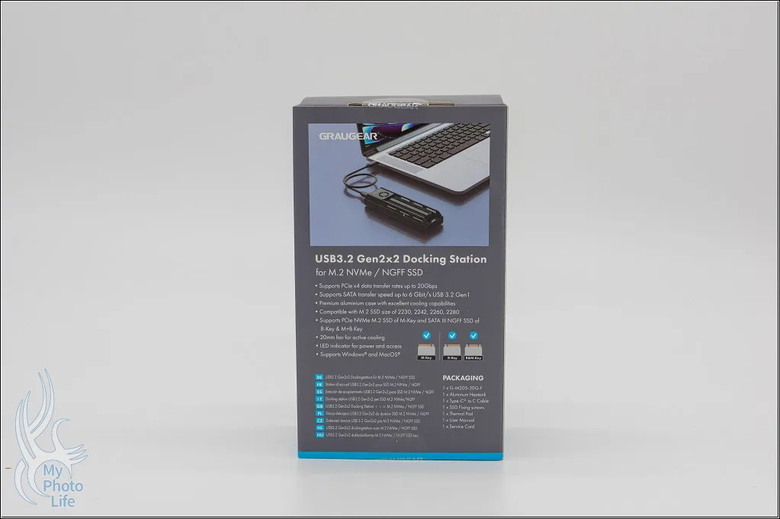 GRAUGEAR G-M205-20G-F USB 3.2 Gen2x2 20Gbps M.2外接盒 硬碟外接座．開箱測試