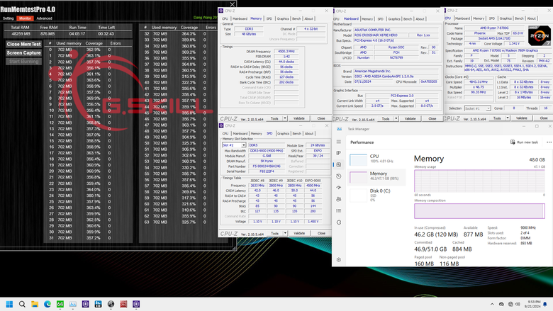 點我看大圖 芝奇展示 DDR5-9000 極速記憶體 支援 AMD EXPO 設定一鍵就可發揮超高頻速度