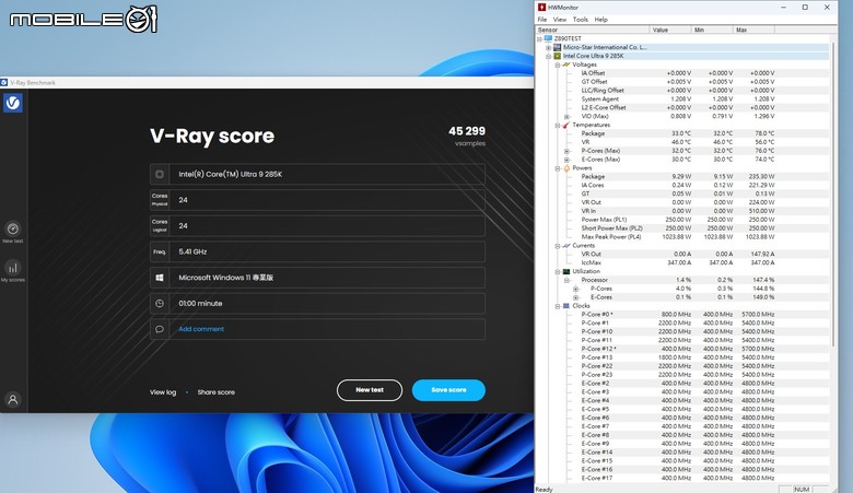 點我看大圖 Intel Core Ultra 9 285K 處理器效能實測 多核心效能猛進但仍需軟體更新的轉身之作