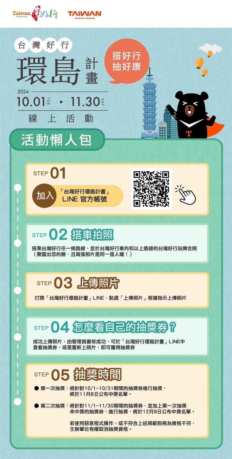 台灣好行80條路線網絡串聯,全家出遊更方便