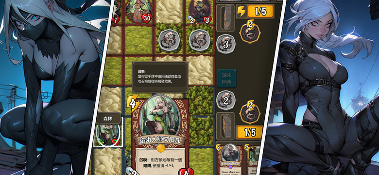 《迷思矩陣》 Myth Matrix 個人獨立開發 傳統卡牌對戰遊戲 在爐石戰記的基礎玩法上 增加了地形系統、陷阱機制、間諜、近戰、遠端