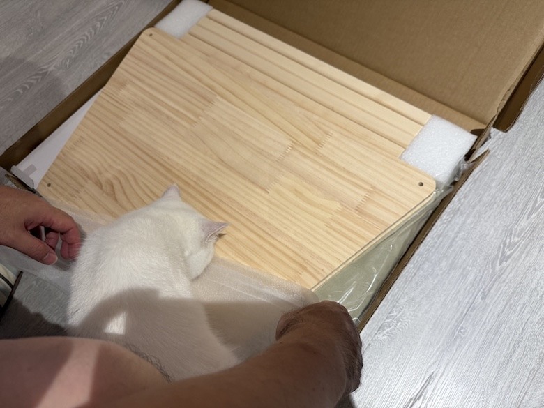 組裝簡單又好看! PETSFIT Modern Style Wood Cat House with Soft Mat 貓屋開箱