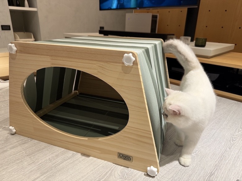 組裝簡單又好看! PETSFIT Modern Style Wood Cat House with Soft Mat 貓屋開箱