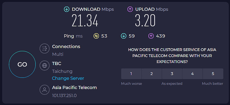 點我看大圖 最近家裡的亞太4G網速明顯變快了