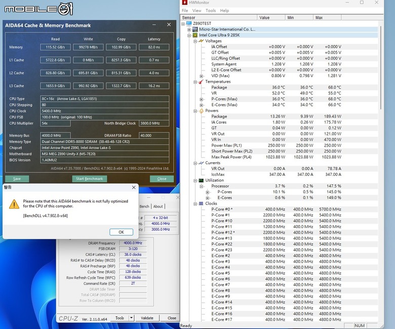 點我看大圖 Intel Core Ultra 9 285K 處理器效能實測 多核心效能猛進但仍需軟體更新的轉身之作