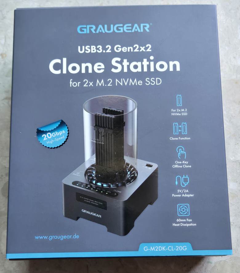 【開箱簡測】GRAUGEAR USB3.2 Gen2x2 2NVMe SSD Clone Station 效能簡測 (圖多)