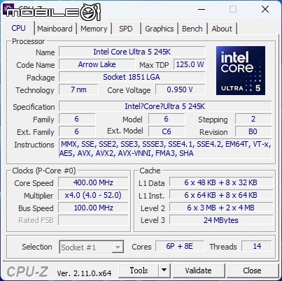 Intel Core Ultra 5 245K 處理器效能實測 以更低電源與功耗需求吸引主流玩家視野