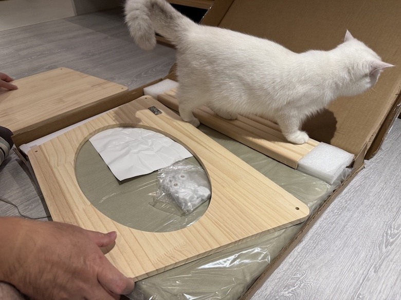組裝簡單又好看! PETSFIT Modern Style Wood Cat House with Soft Mat 貓屋開箱