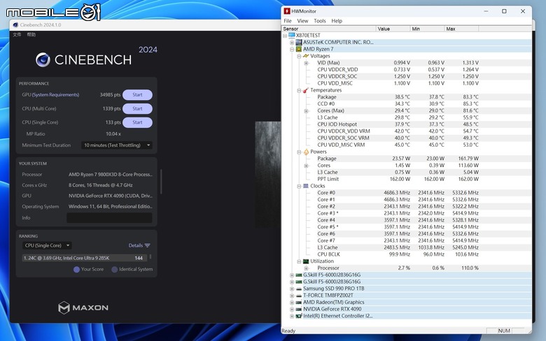 點我看大圖 AMD Ryzen 7 9800X3D 處理器實測 新一代頂尖遊戲效能定錨點