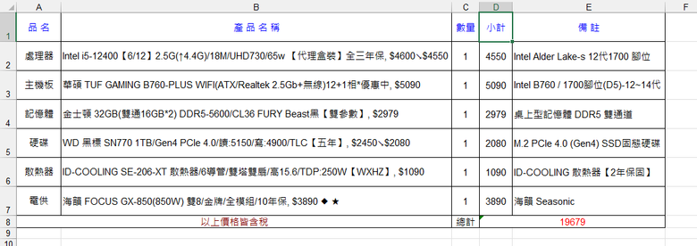 組電腦規格請益 健檢