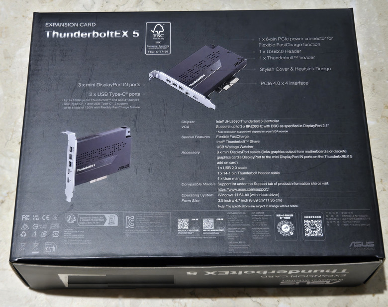 【開箱簡測】ASUS ThunderboltEX 5 擴充卡效能簡測 (圖多)