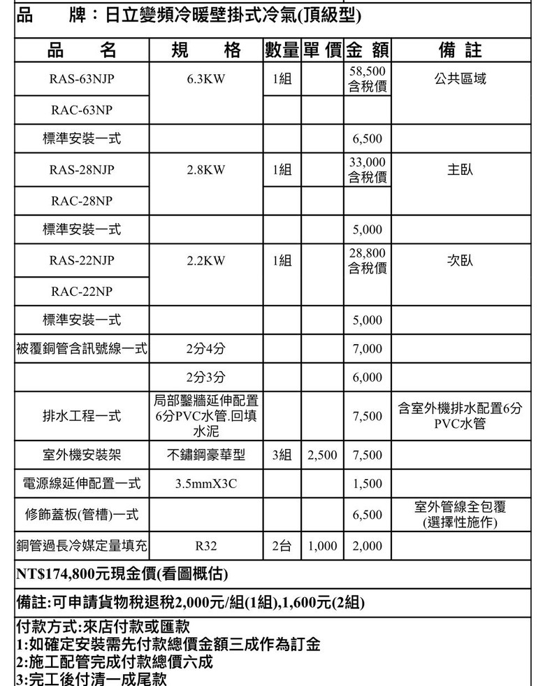 請益冷氣安裝報價
