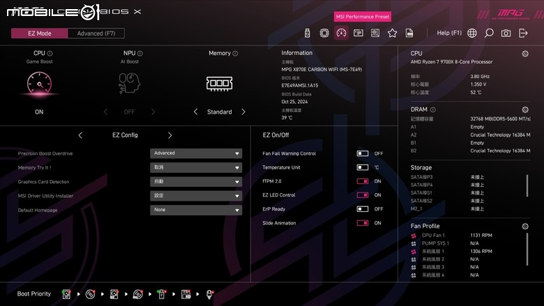 為Ryzen 9000 X3D做準備！MSI X870E Carbon Wifi 主機板