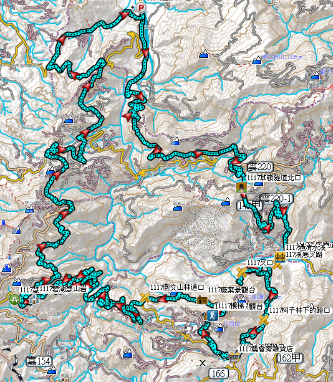 桶頭=>日落頭=>1314景觀台=>倒交山林道=>碧湖村=>樟湖